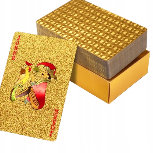 

Złote Karty Do Gry Plastikowe Ekskluzywna Talia 54