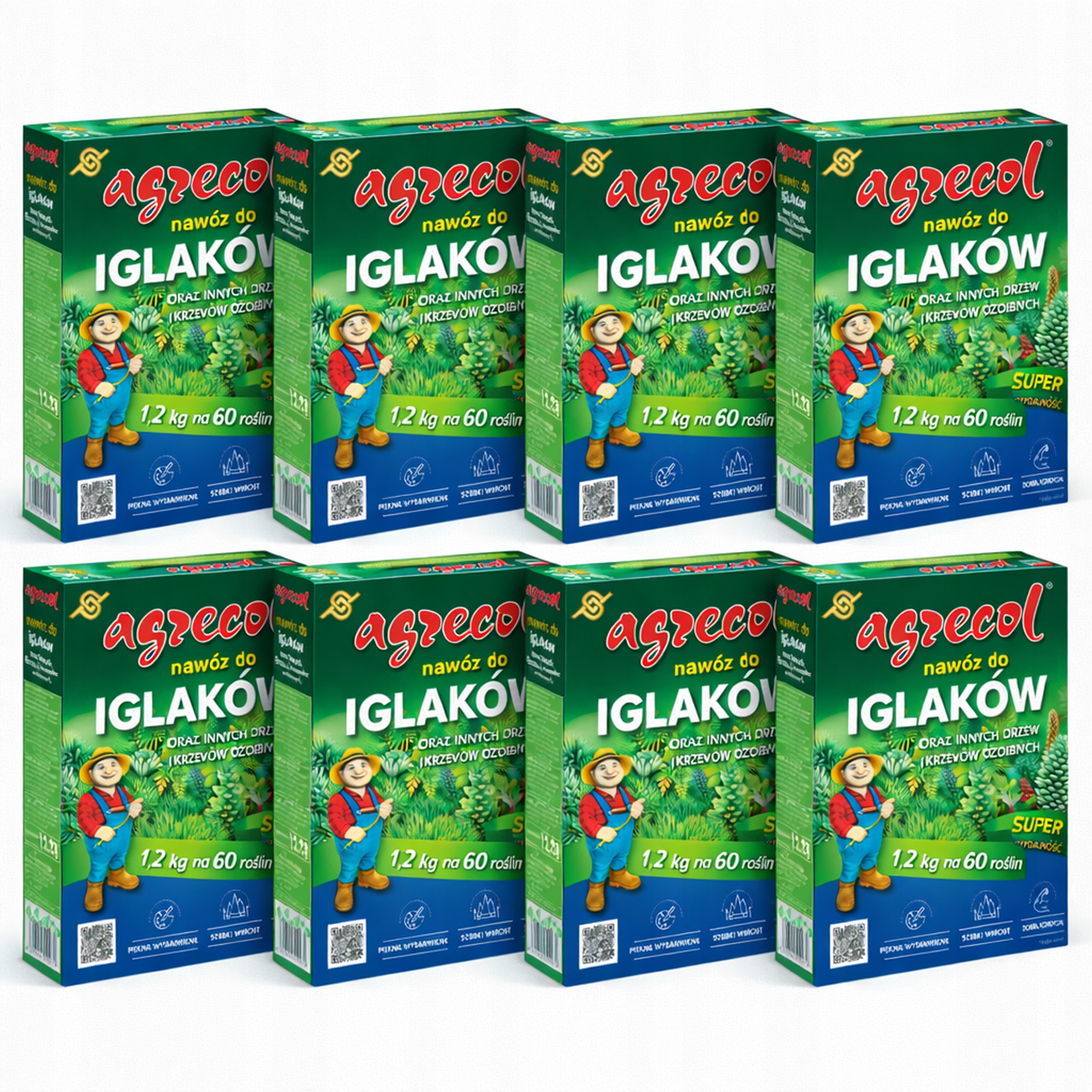 8 x Hnojivo pro jehličnany a stromy okrasných keřů 1,2 kg, rychlý růst barvy