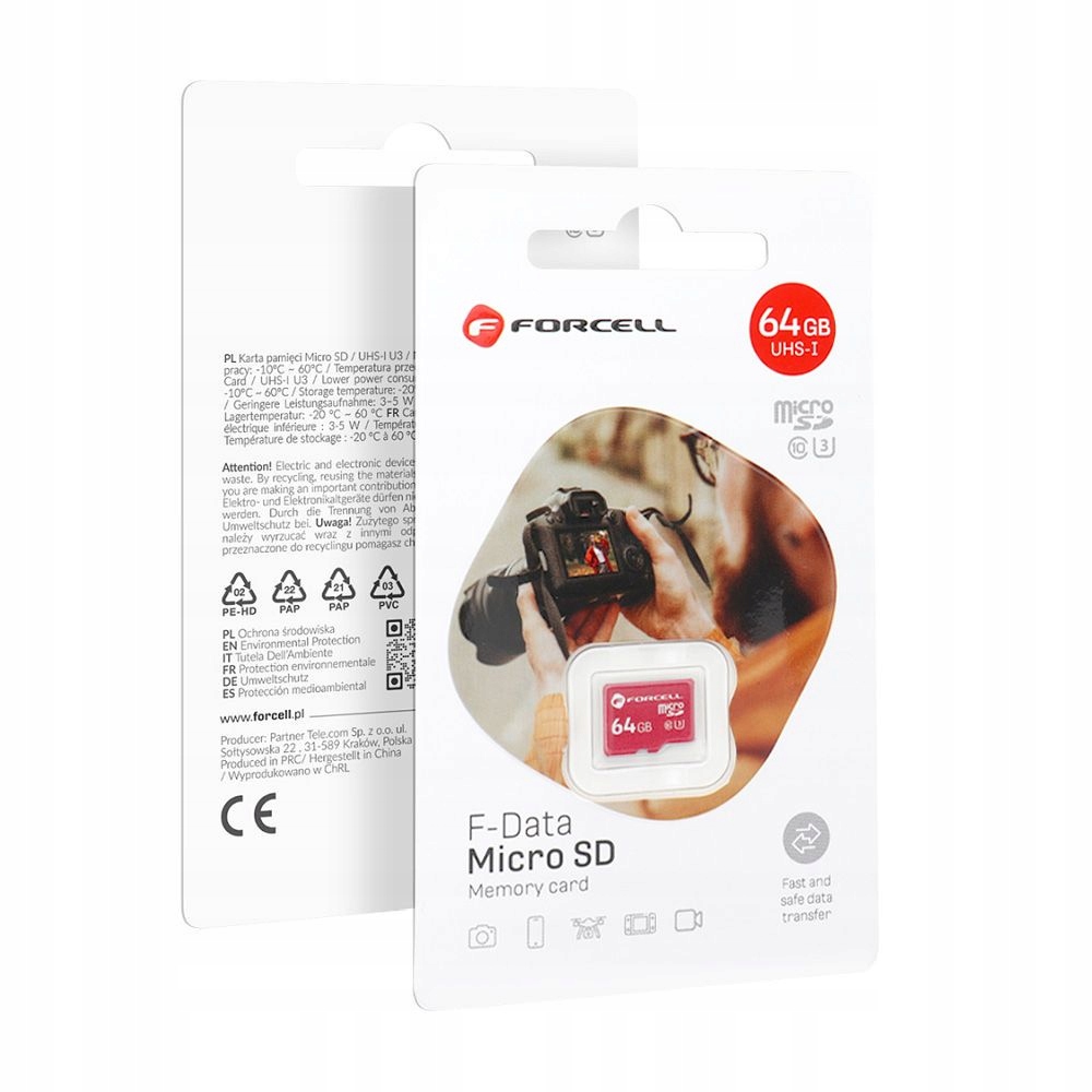 Forcell F-data Karta Pamięci 64 Gb Micro Sd Class 10 U3 Uhs-i