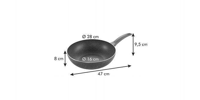 Wok MANICO ROSSO ø 28 cm Średnica 28 cm