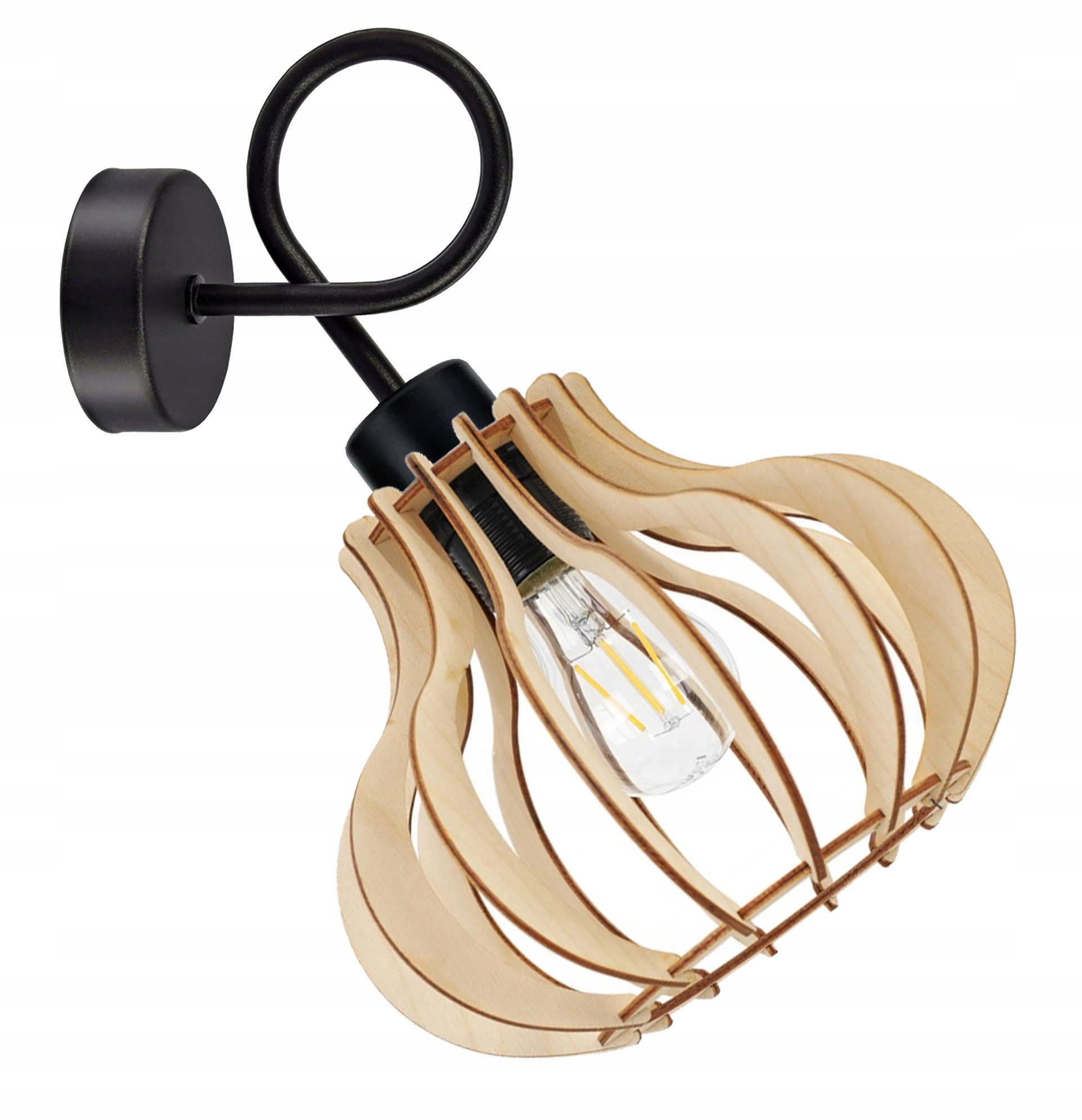

Lampa kinkiet ścienny na 1x E27 stały Loft Drewno