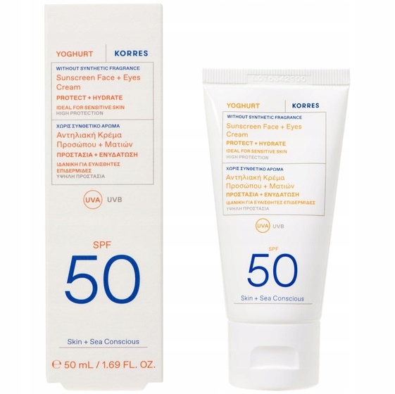 Korres Yoghurt Ochranný Gel na obličej a oči s filtrem Spf 50 50 ml