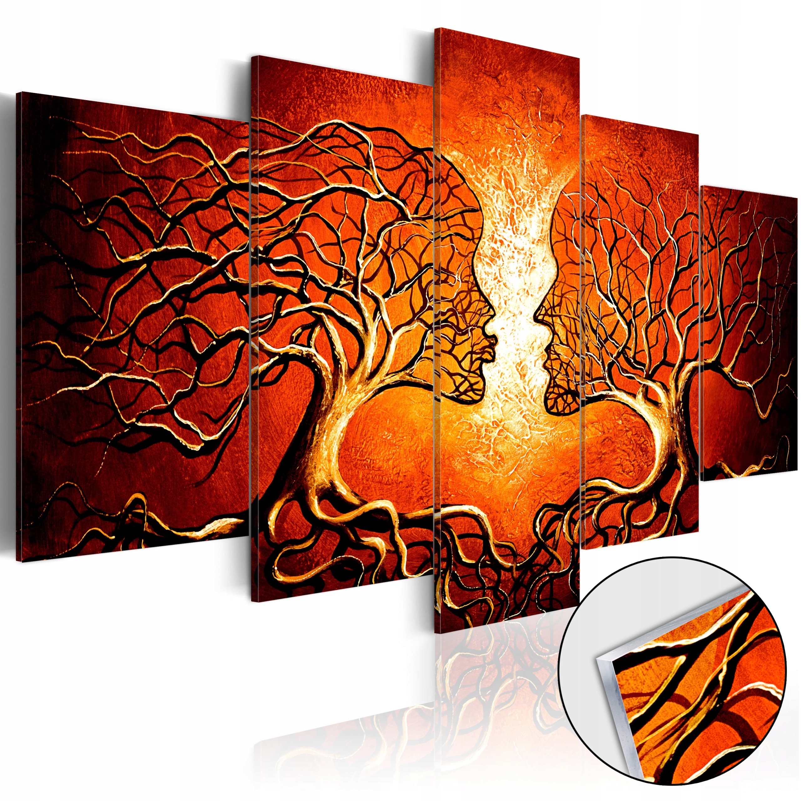 Obraz Na Skle 5 Částí Triptych Dřevo Příroda Abstrakce Do Obývacího Pokoje 200x100