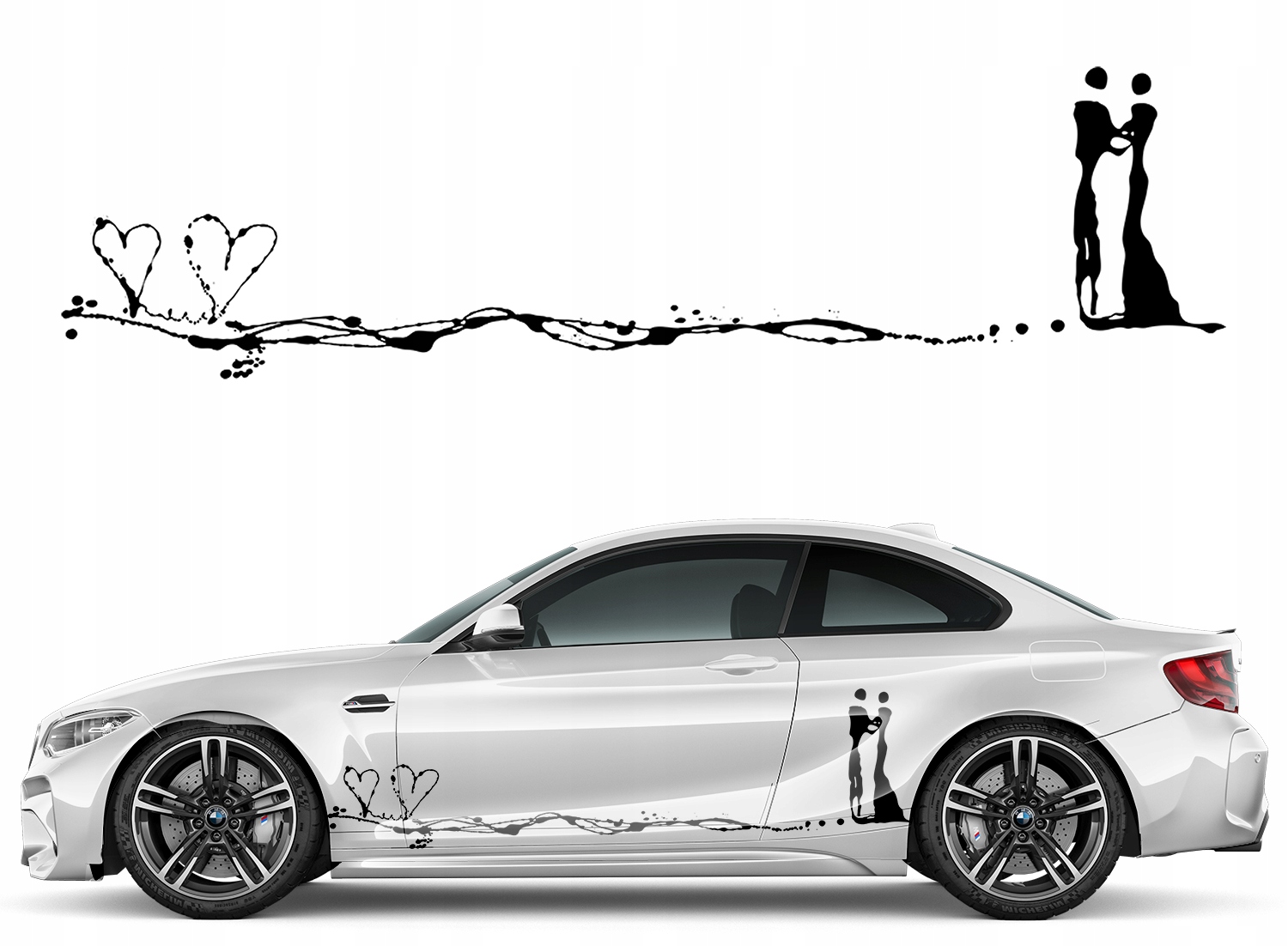 Samolepka na auto Pár Láska Love 46x172 cm