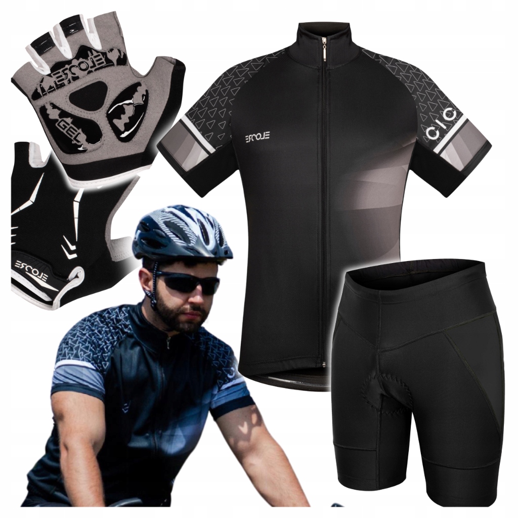 Pánské cyklistické oblečení Sada na kolo vel 3XL Tričko Kraťasy s vložkou