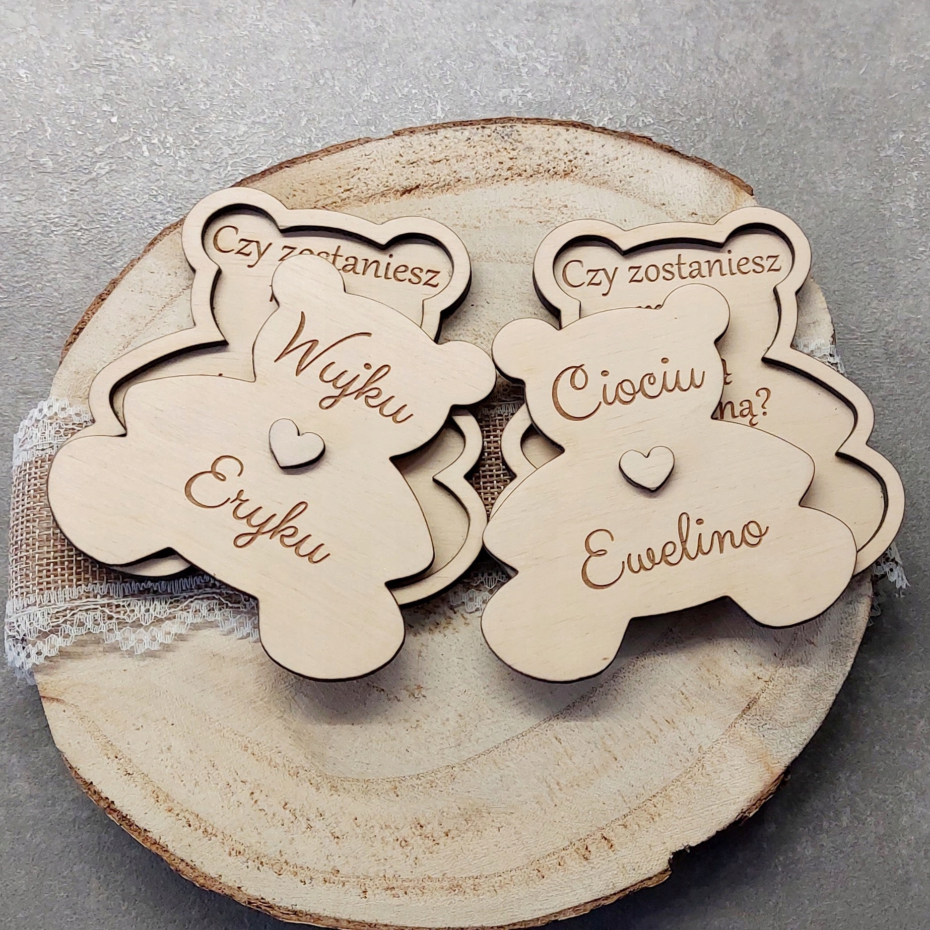 CIOCIU CZY ZOSTANIESZ MOJĄ CHRZESTNĄ PROŚBA ZAPYTANIE Z MISIEM MIŚ Szerokość produktu 10 cm