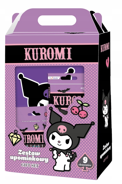 Kuromi ZESTAW UPOMINKOWY PLASTYCZNY WYPRAWKA KOT KREDKI FARBY PLASTELINA