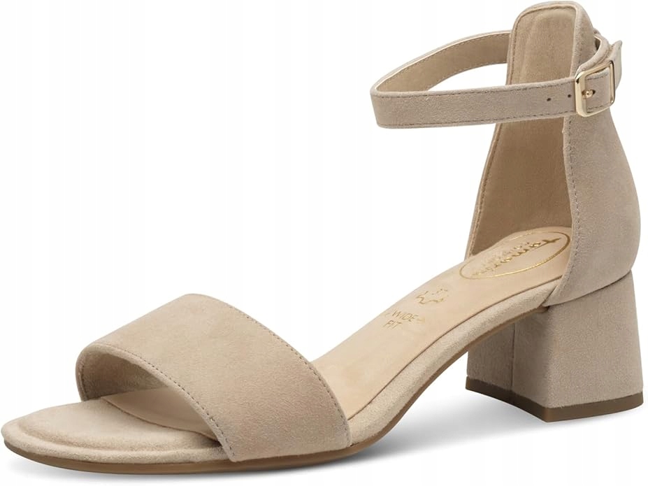 Tamaris Kožené Sandály Na Suchý Zip Béžové 40 6DA