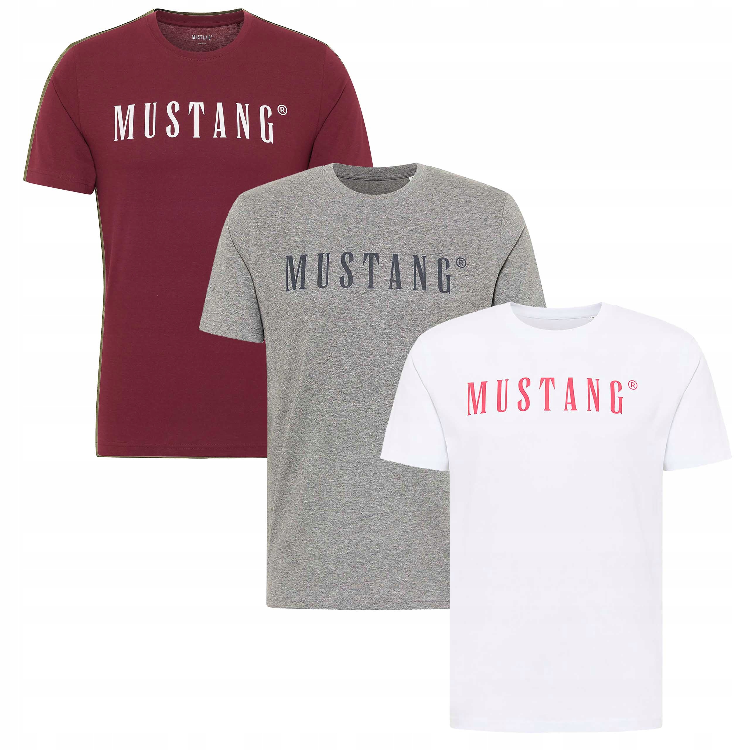 Mustang Tričko Alex C Logo 3pack sada tričko pánské bavlněné velikost M