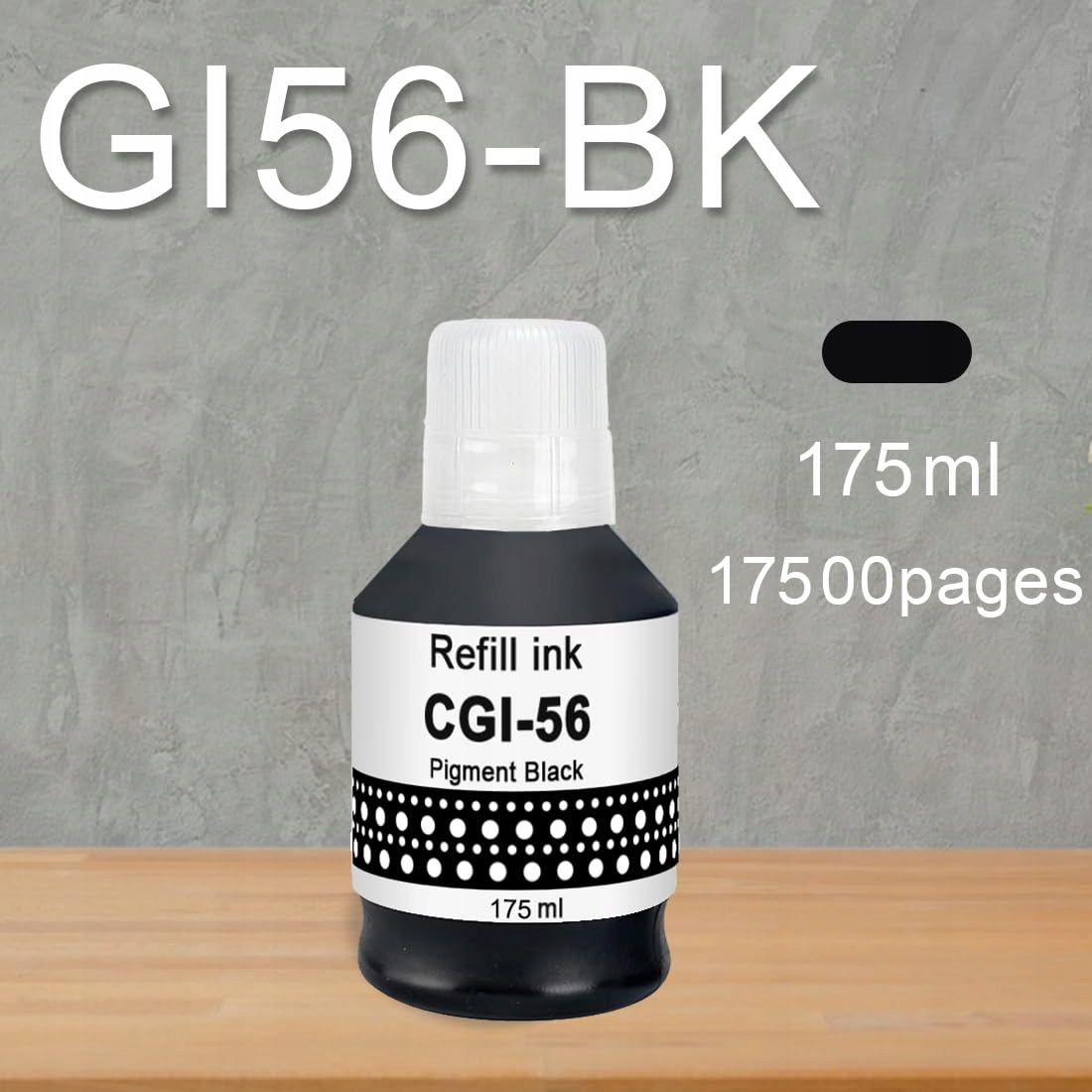 MOLABEL Wkład Atramentowy GI-56 Czarny Do Canon MAXIFY GX7050 GX6050 — miniatura 2