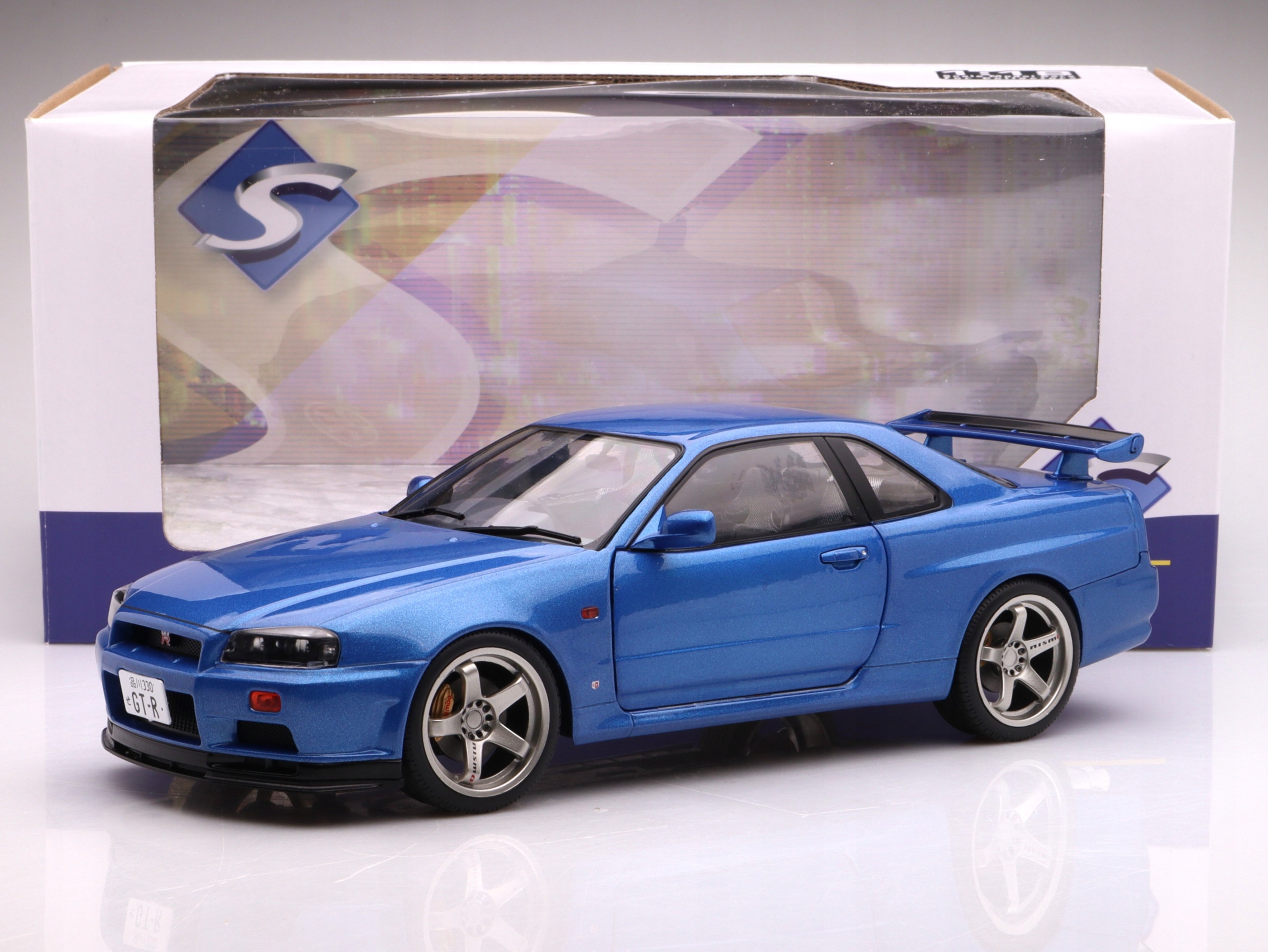 Nissan Skyline (R34) Gt-r 1999, modrá Solido 1:18