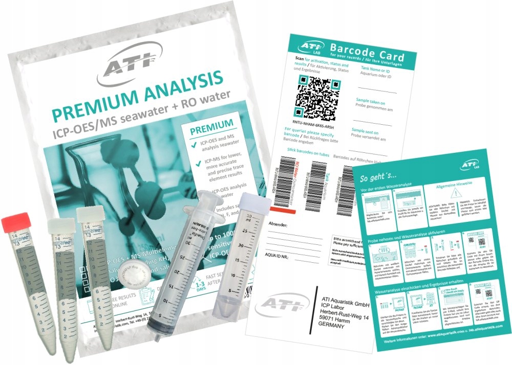 Levně Sada Icp Testů Pro Mořské Akvárium Laboratorní Analýza 3 Kusy
