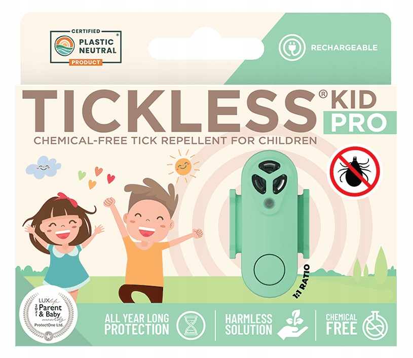 Tickless Pro Kid Účinná ochrana proti klíšťatům Pro děti, Mátový