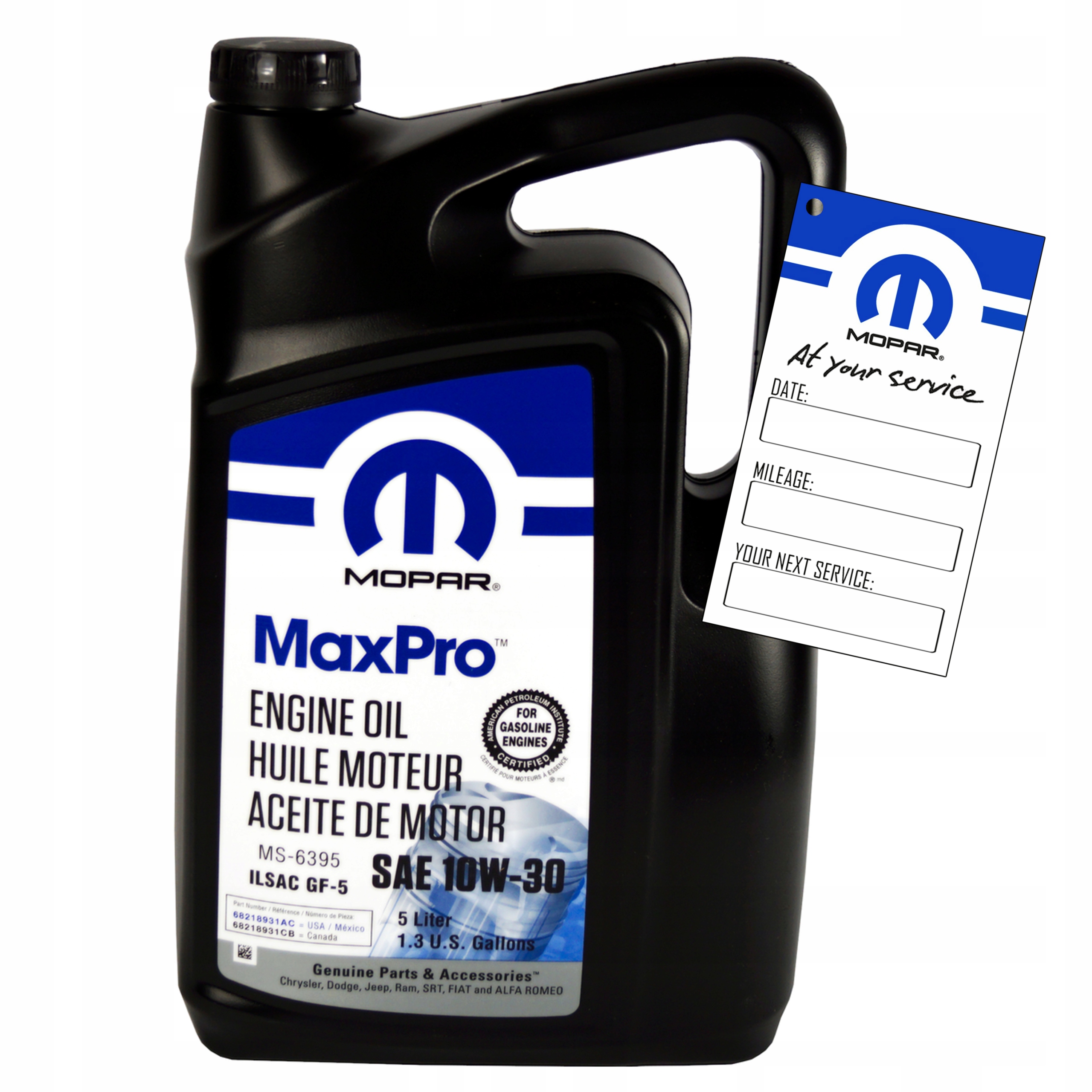 Моторное масло Mopar 10W30 5L JEEP MS-6395