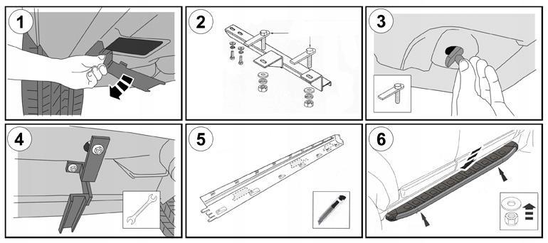 Stopnie boczne listwa progowa Ford Transit L2 napęd tylny 4x4 od 2006-14 Waga produktu z opakowaniem jednostkowym 15 kg