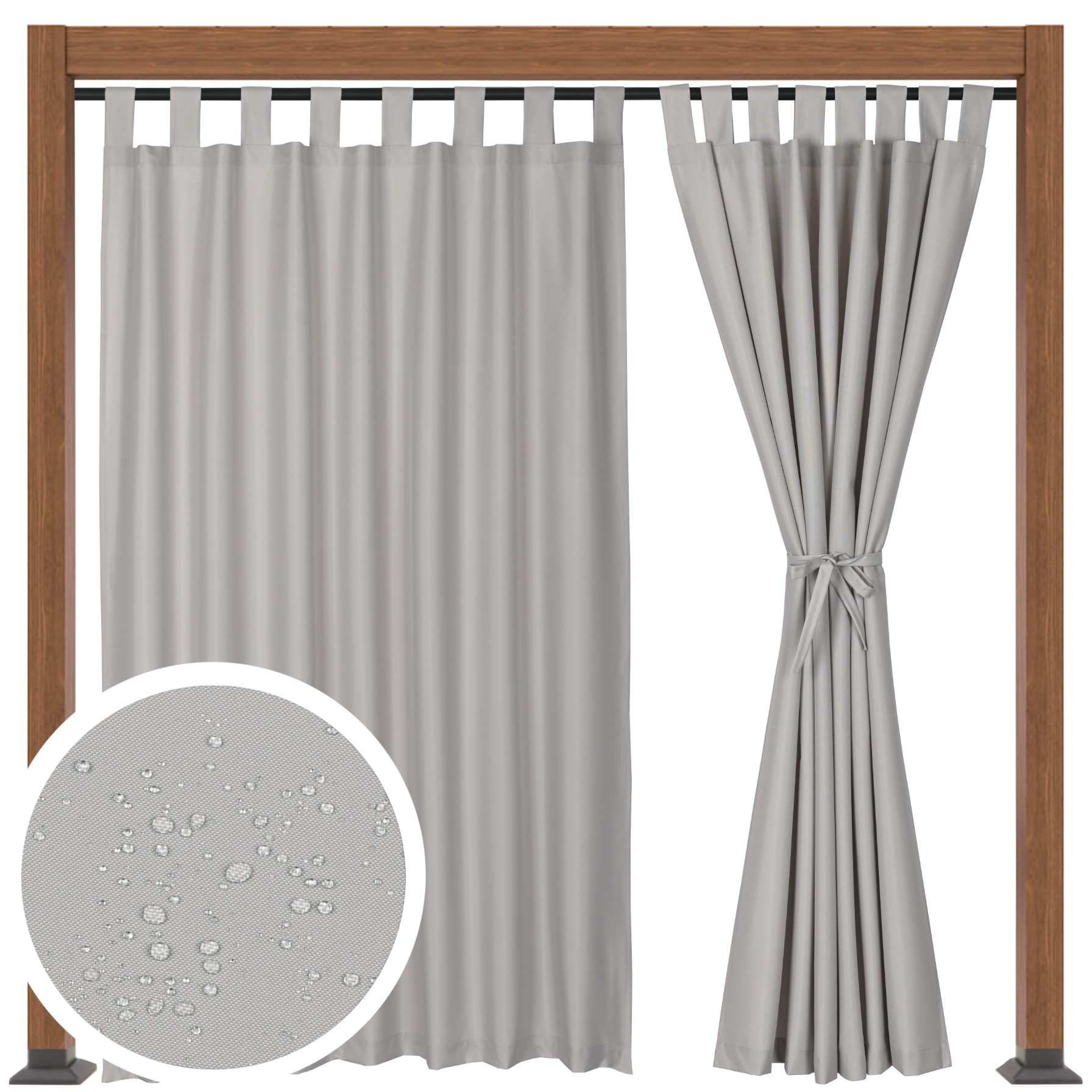 Zasłona Wodoodporna Ogrodowa Tarasowa Na Taras 155x270 jasnoszara