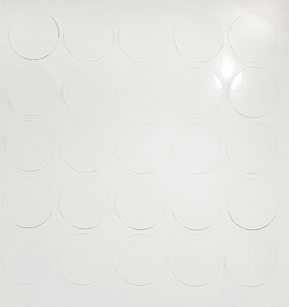 Maskovací Nábytkové Záslepky Pro Konfirmáty Samolepící Fi 14 mm Bílý Lesk