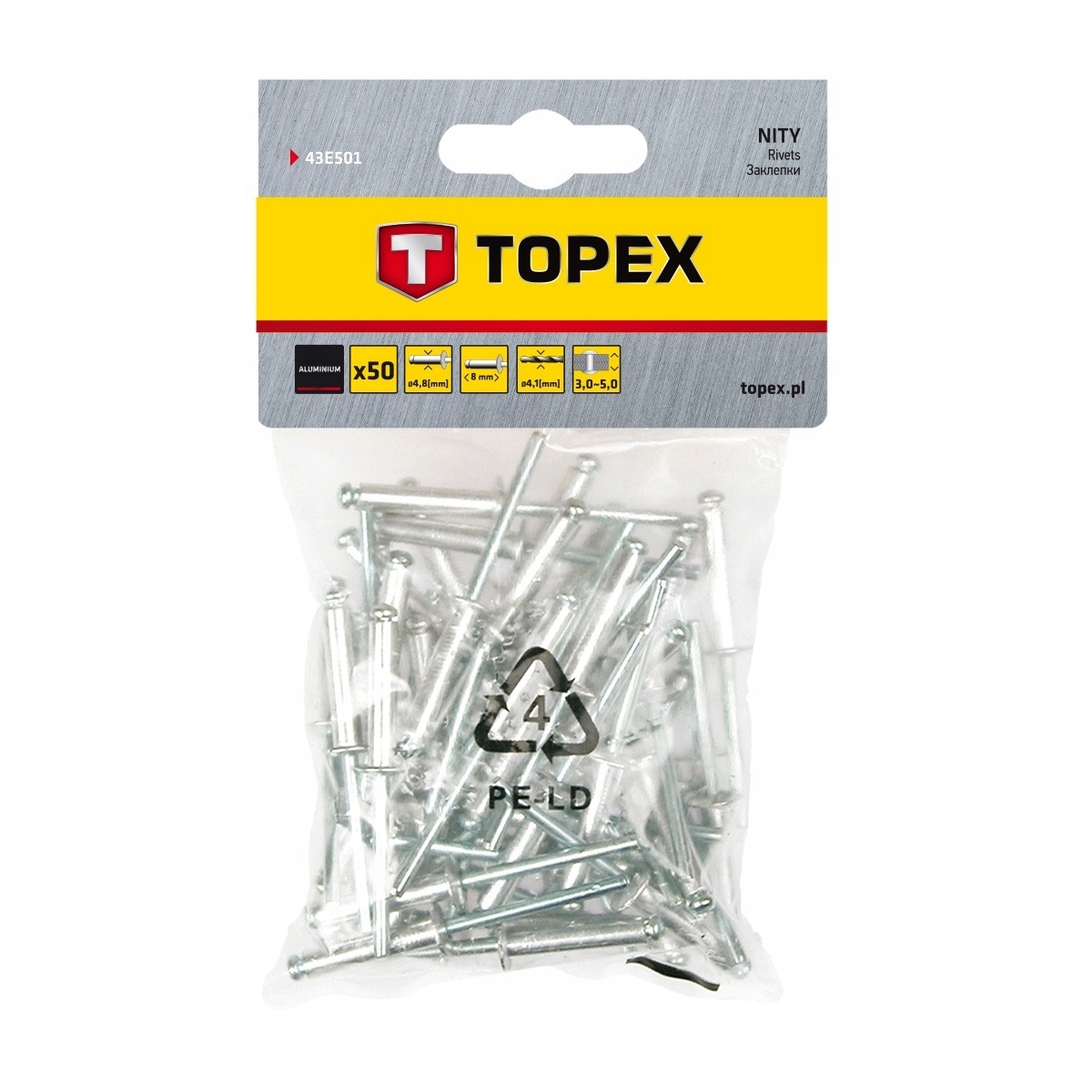 

Nity Aluminiowe 4,8x8mm 50szt.