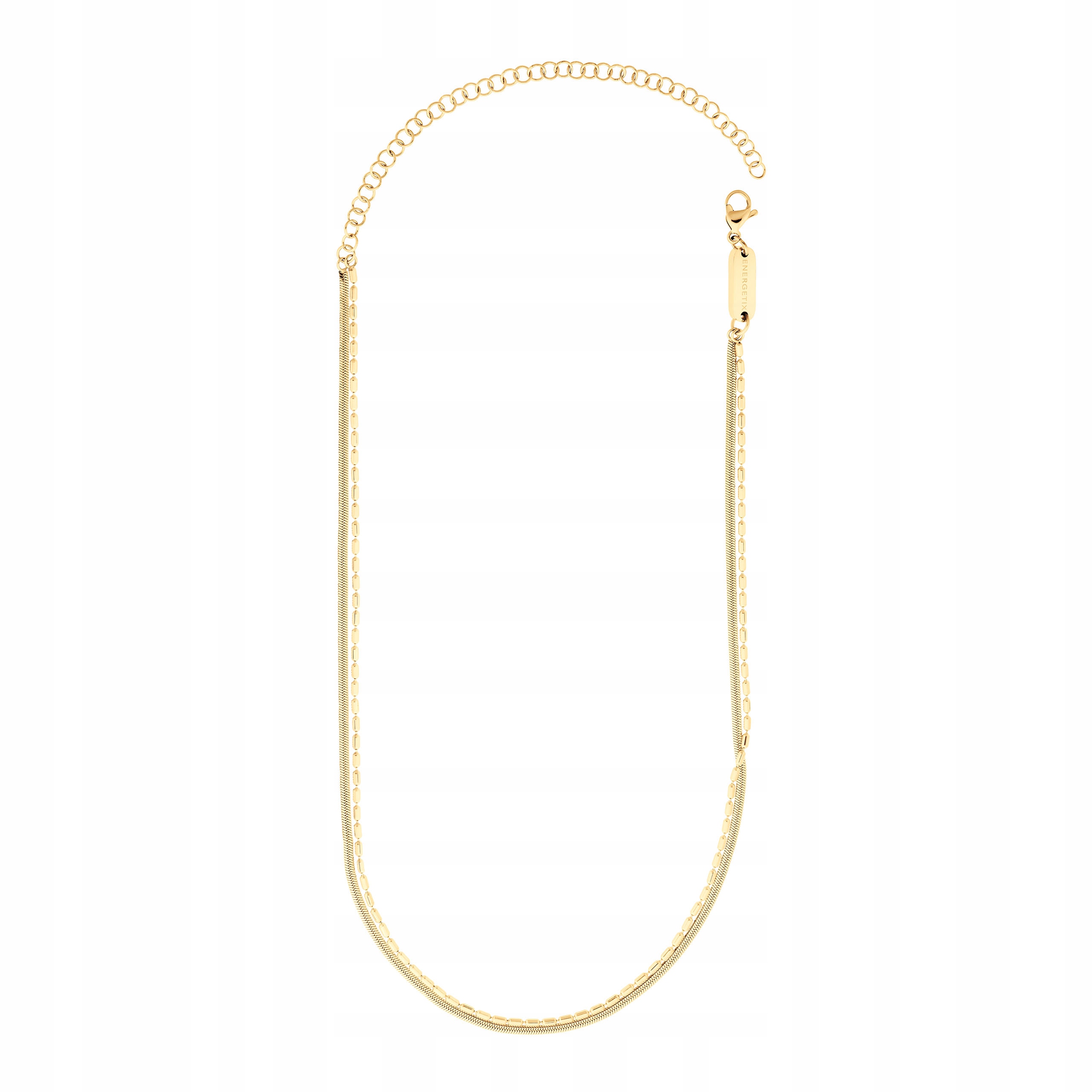 Dvojitý magnetický náhrdelník Zlatý s kuličkovým a zmijkovým propletením