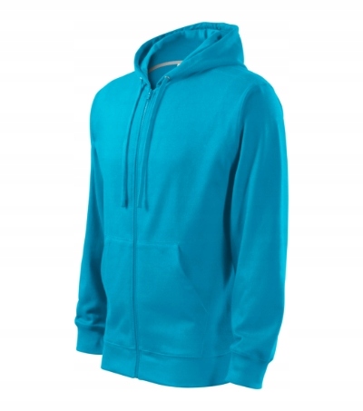 Pánská Rozepínací mikina s kapucí Bavlna Klokanka Zipper 410 tyrkysová 3XL