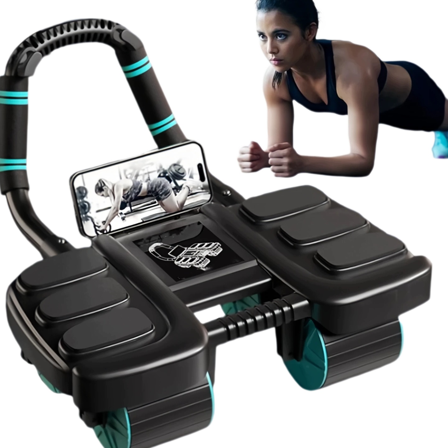 Roller Kolečko Pro Cvičení Břišních Svalů Fitness S Počítadlem Času Podložka