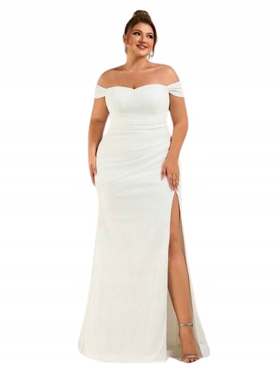 Shein Plus Size S Rozparkem A Výstřihem Typu Carmen 46 1 G