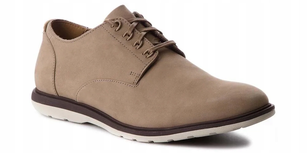 Clarks Pánské polobotky Glaston Walk velikost 45 béžové, nubuková kůže