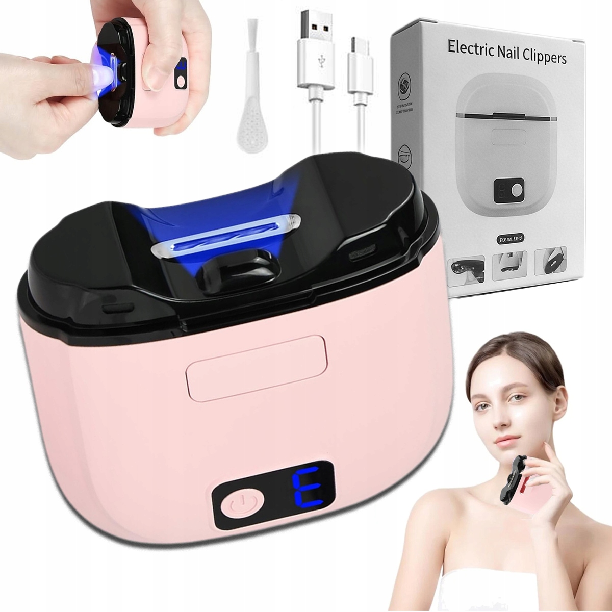 2V1 Pilník Elektrická Bruska Na Nůžky Na Nehty 3 Úrovně