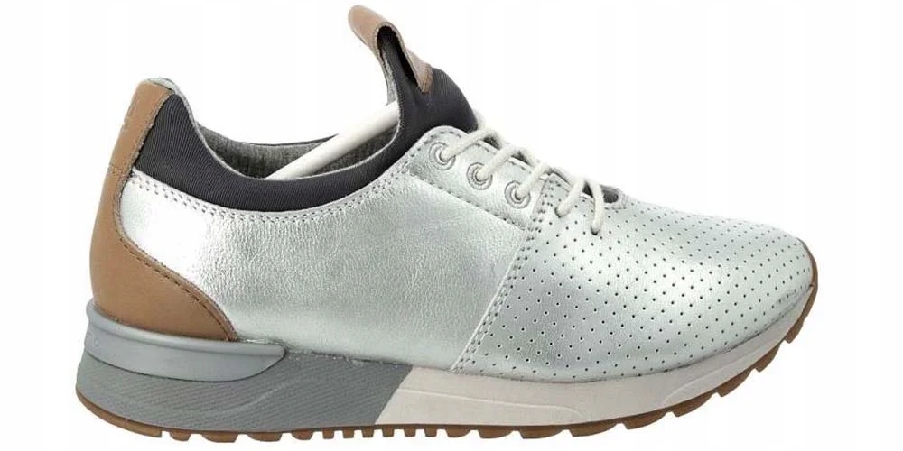 Marc O'Polo Dámské polobotky šněrovací, stříbrné velikost 37 Kůže Nat.