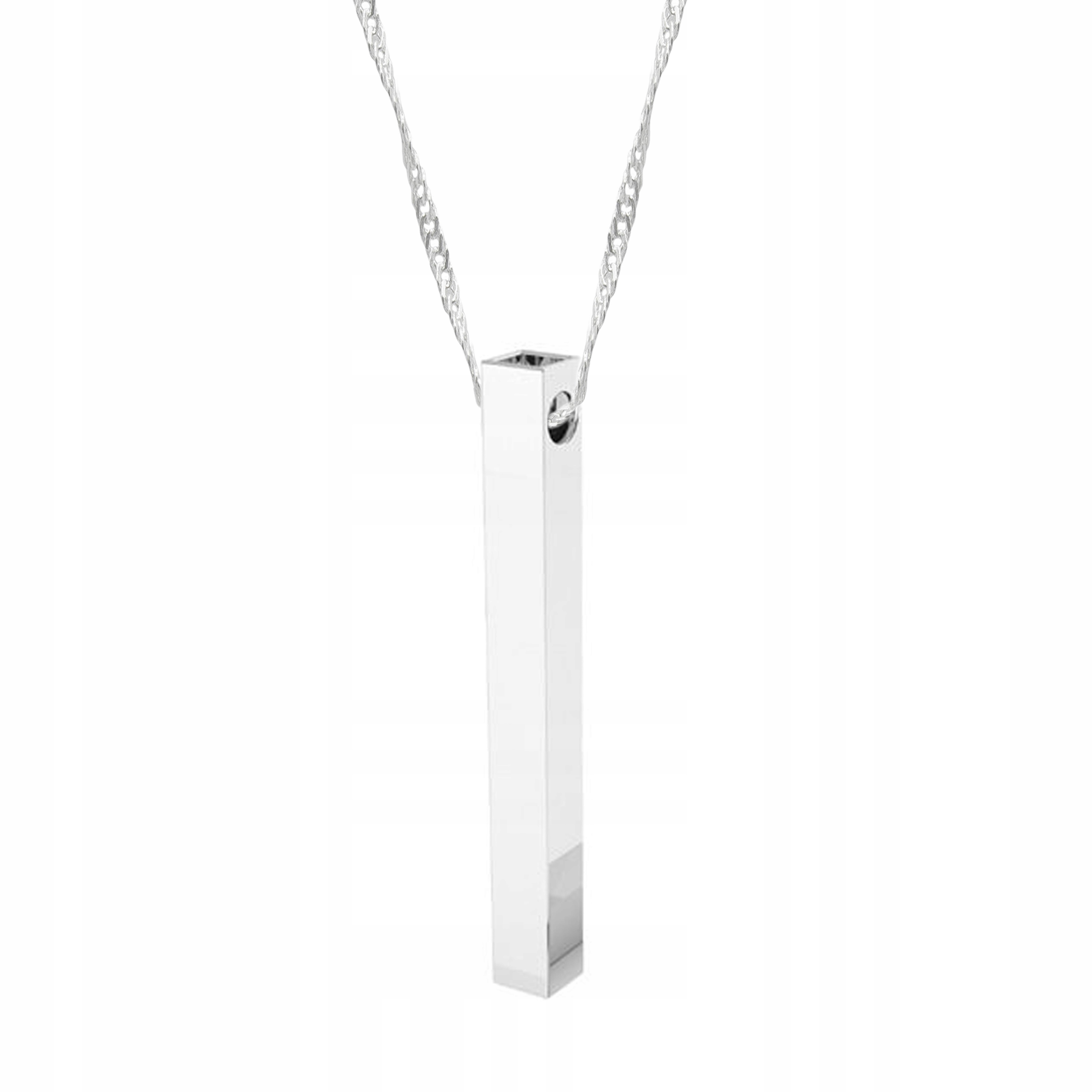 Stříbrný řetízek náhrdelník 925 Obdélníková trubička