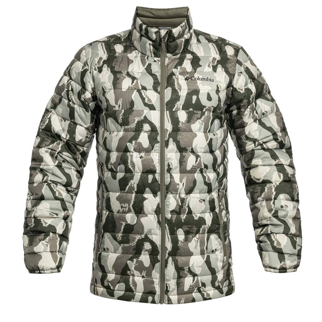 Péřová bunda Columbia Powder Lite II s potiskem bez kapuce , velikost L