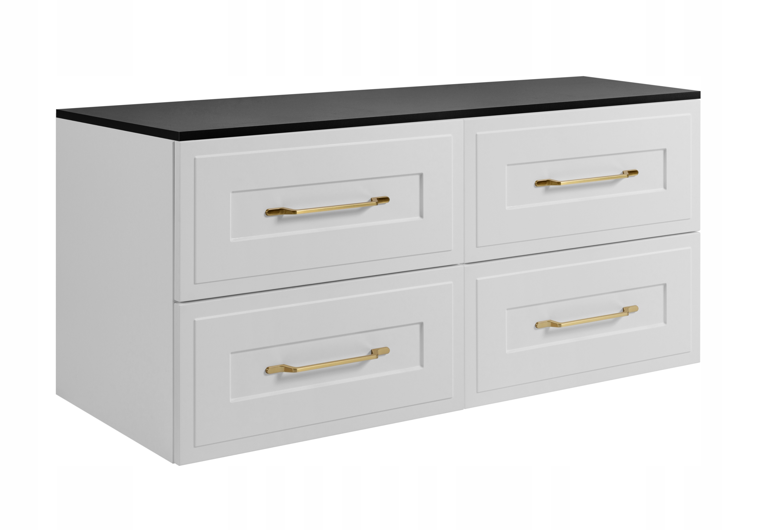 Koupelnová skříňka pod umyvadlo Závěsná bílá 120 cm Rámeček přední strana Mdf Blat