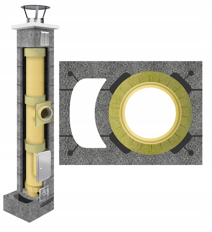 Keramický komínový systém fi 180 10 m, kompletní sada 36 x 50 cm