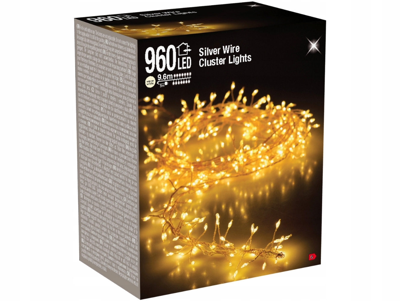 GIRLANDA Lampki Świąteczne na druciku 960 białe ciepłe microLED - 9,6 m