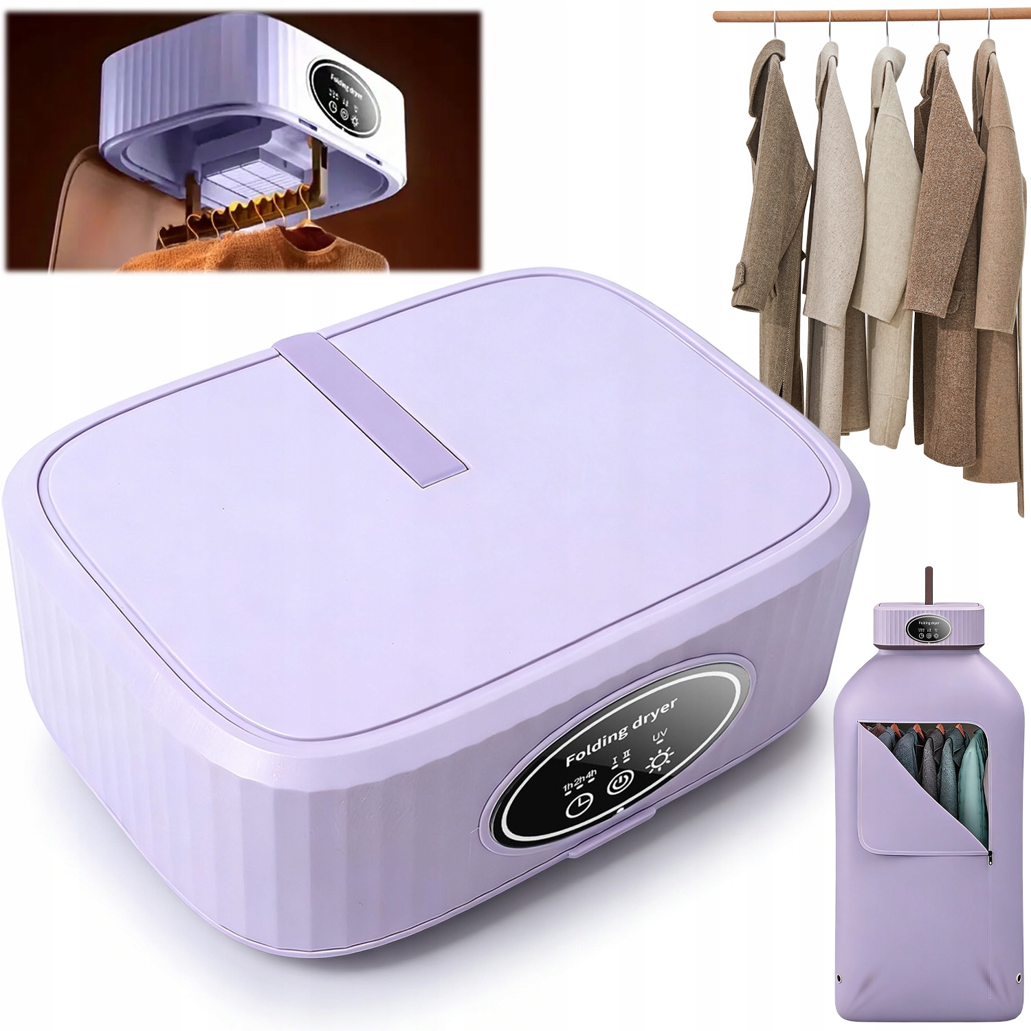 Suszarka Do Ubrań Błyskawiczna Przenośna 600W Wielofunkcyjna Inteligentna