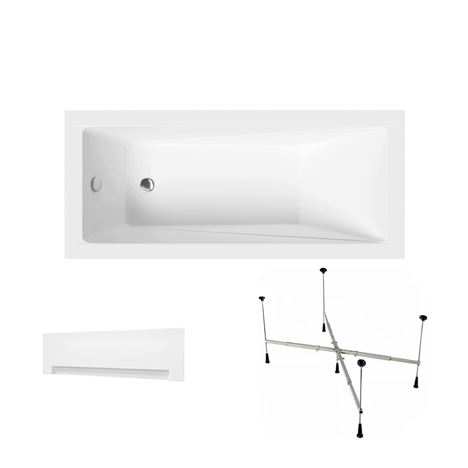 Wanna akrylowa Helmken Rivana 170 х 70 Panel Biały Stelaż uniwersalny