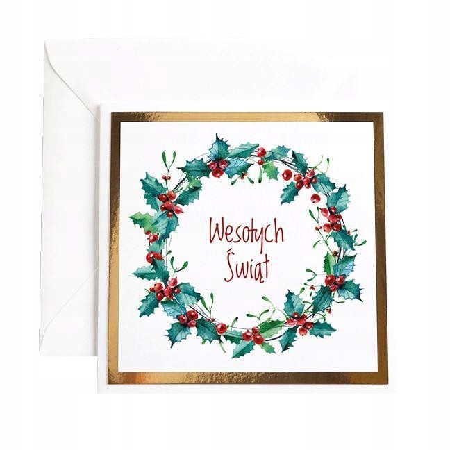 

Kartka świąteczna błysk ostrokrzew koperta