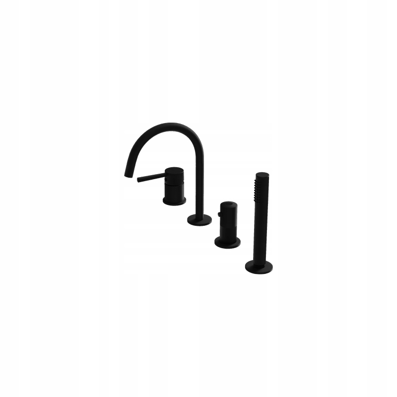 Vanová baterie Orion Matt Black 4-otvorová Moderní styl koupelny