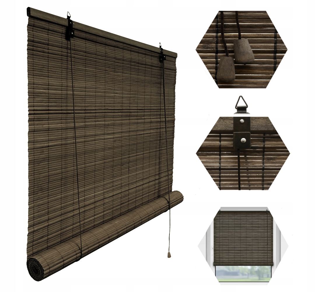 

Roleta Bambusowa Rolety 90x220 Ciemnobrązowy