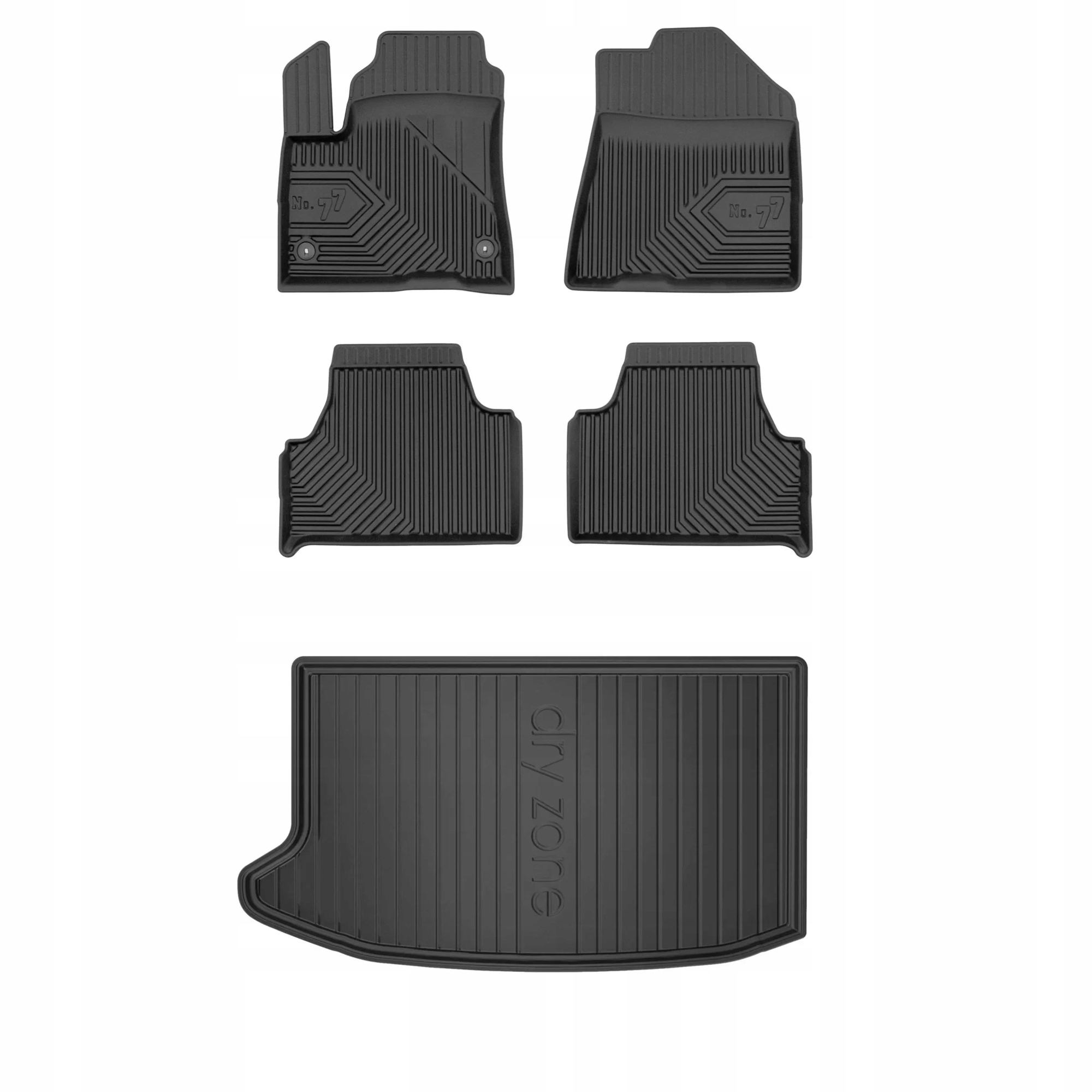 Gumová sada koberčekov a rohože Kia Soul Ev II od roku 2019, horná podlaha, batožinový priestor