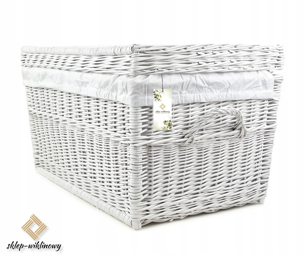 Proutěná skříň Bílá Kufřík proutěný pro skladování 50 cm Vložka