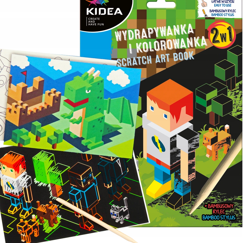 

Wydrapywanka Kolorowanka 6 szt Dla Fanów Minecraft