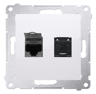 Dvojitá síťová zásuvka RJ45 D62.01/11 bílá Simon 54 Kontakt