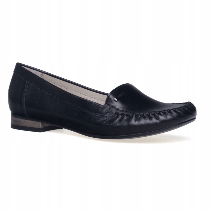 Černé kožené měkké polobotky mokasíny dámské polobotky Zych 40