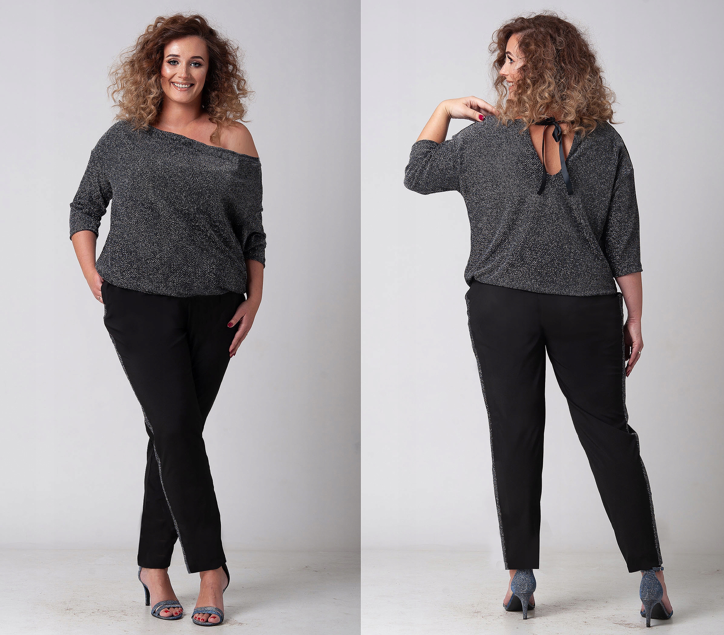 Elegancki Kombinezon damski wyszczuplający SREBRNA NITKA Plus Size (44-54) Marka ANY