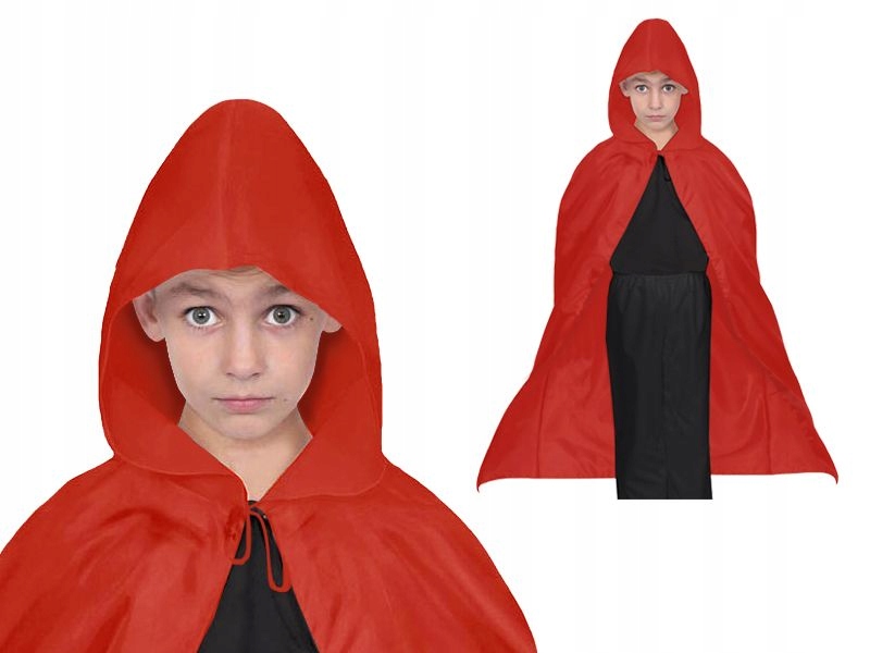 PELERYNA Z KAPTUREM DO STROJU CZERWONA 94cm Marka inna marka