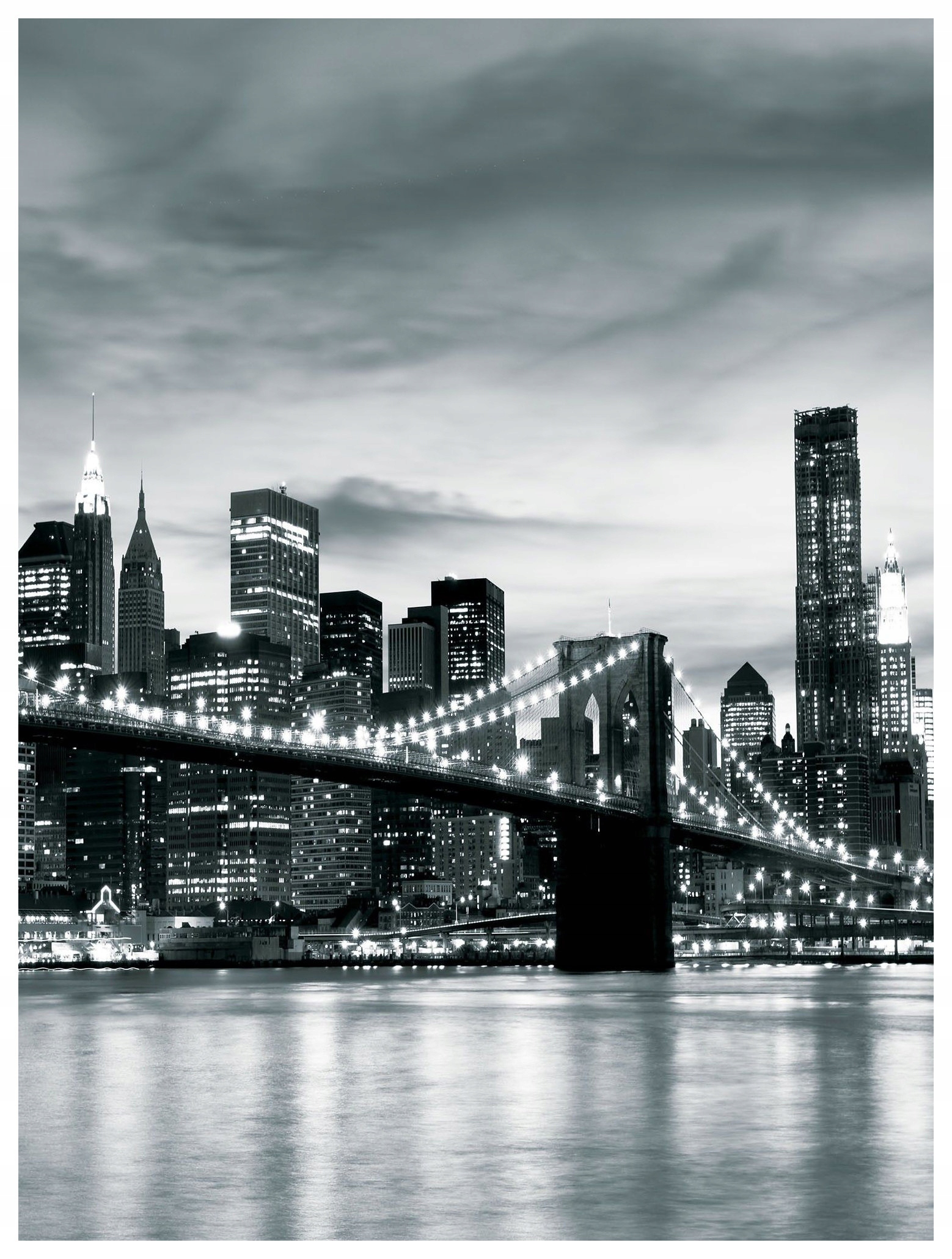 Fototapeta Brooklynský most Noc New York ve tmě 206x275 lepidlo