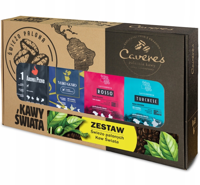 Zestaw Prezentowy Premium Kawa Ziarnista 1kg Box Mieszanki