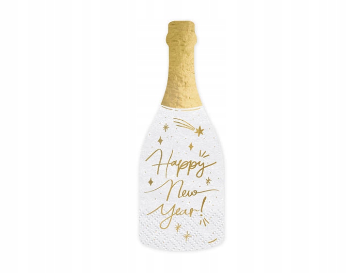 

Serwetki Szampan Białe Happy New Year 7 X 19 CM