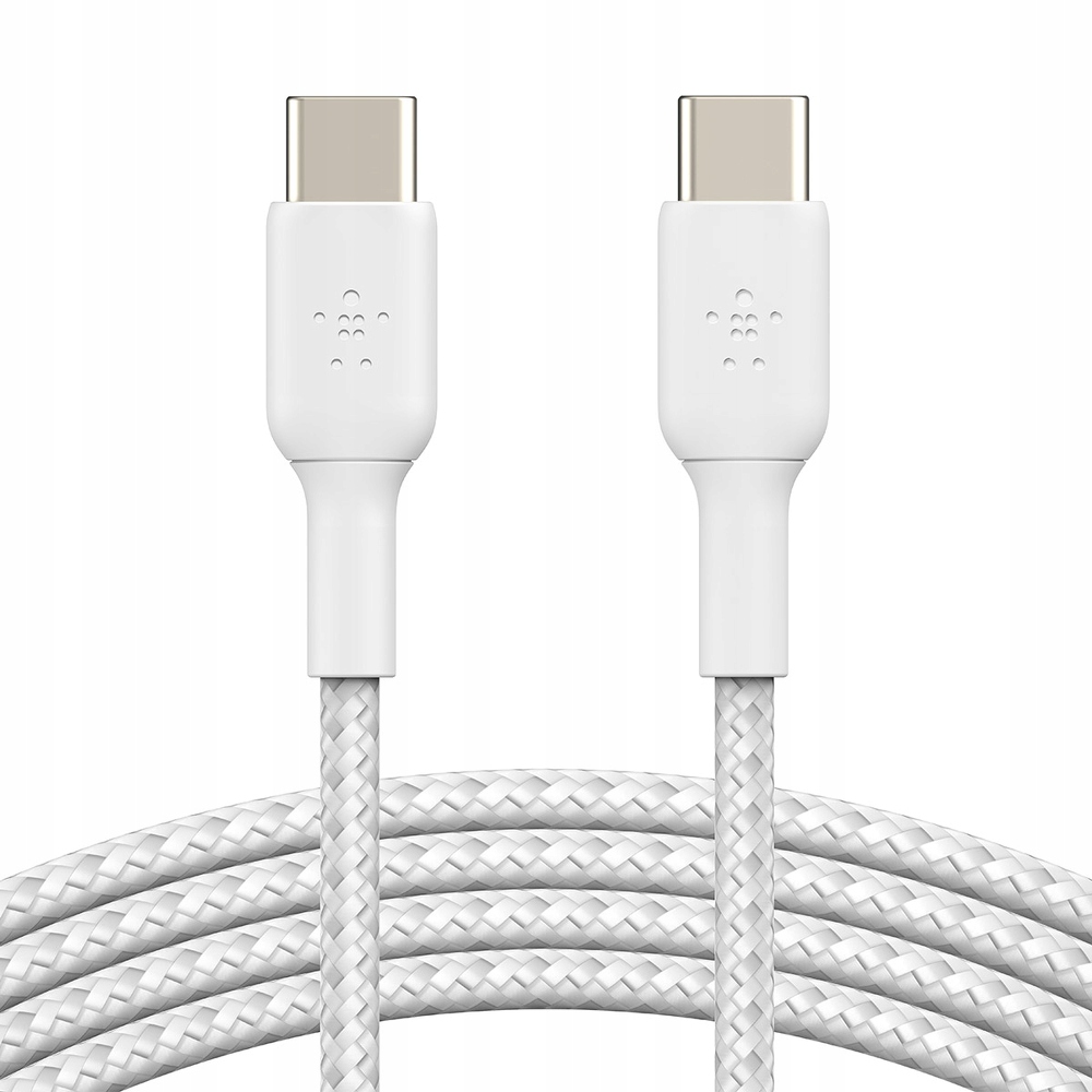 Belkin 2 opletené kabely Usb-c na Usb-c 60W, 1 m, bílé
